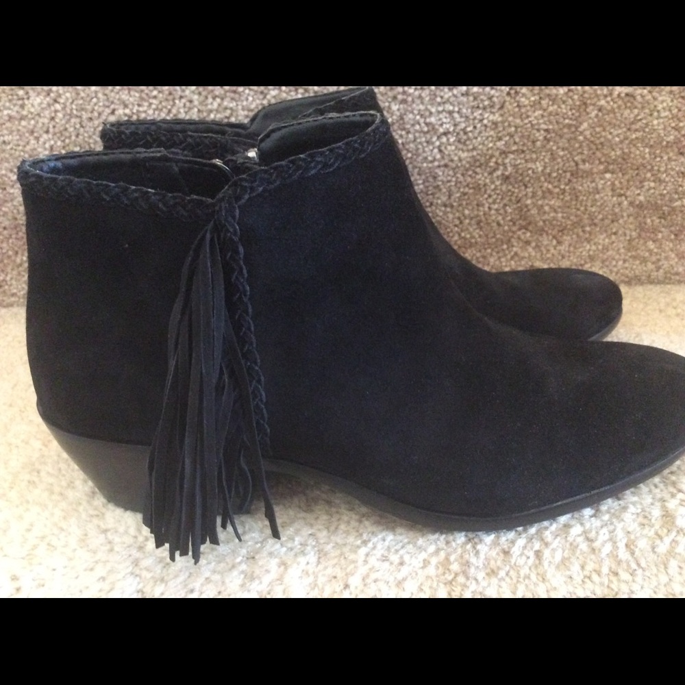 Sam Edelman black suede ankle bootie.